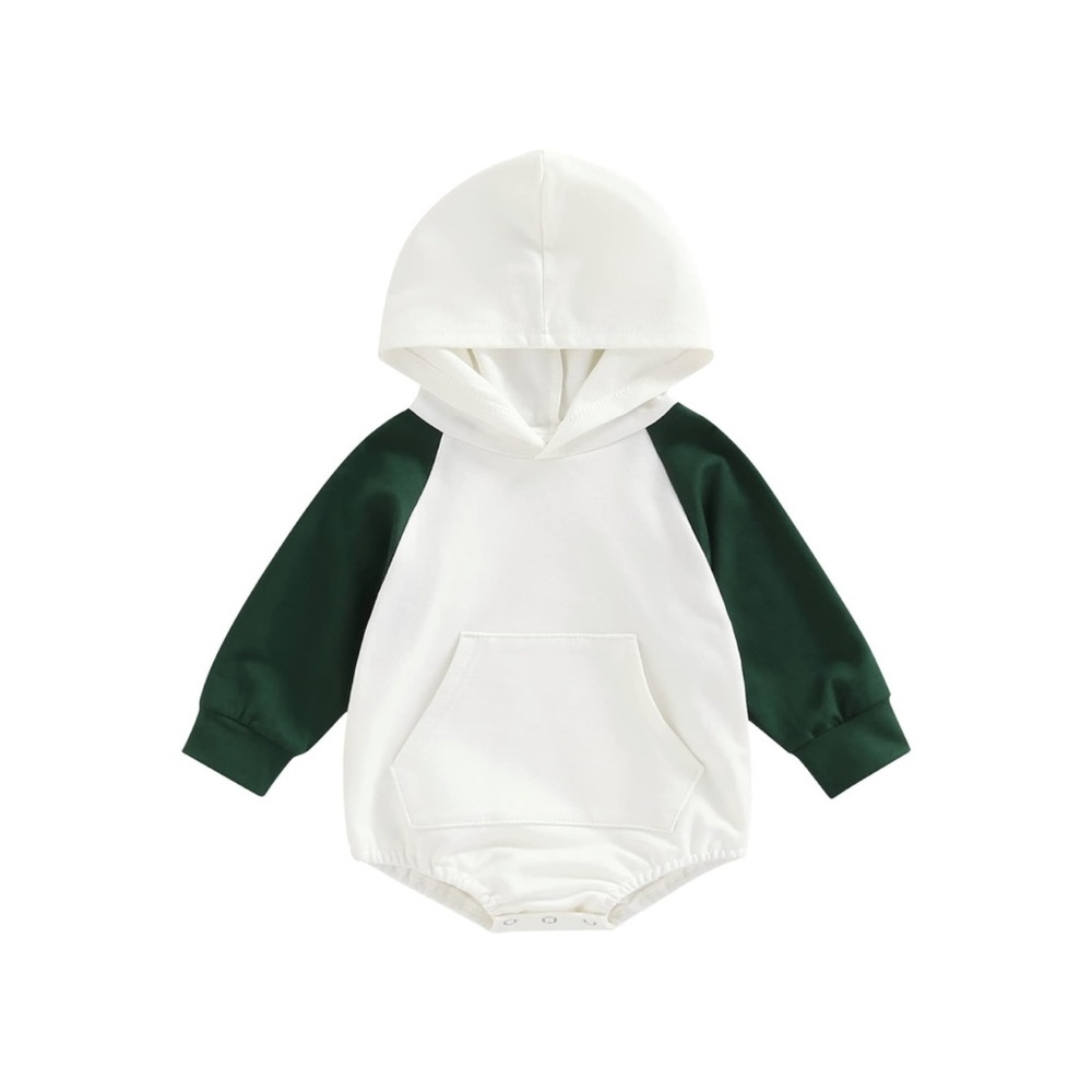 Color Block Hooded Long Sleeve Romper